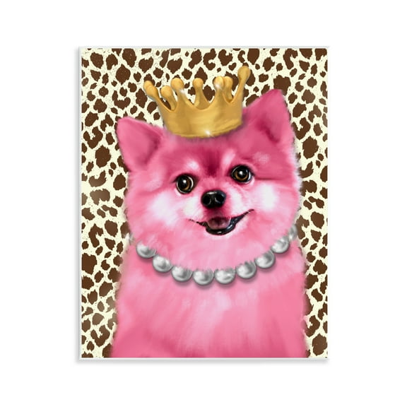 Stupell Industries Pink Royal Pomeranian Animals Painting Unframed Art Print Wall Art, 11 x 14
