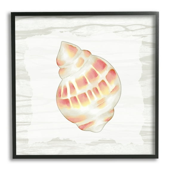 Stupell Industries Pink Rustic Seashell Animals & Insects Painting Black Framed Art Print Wall Art, 24 x 24