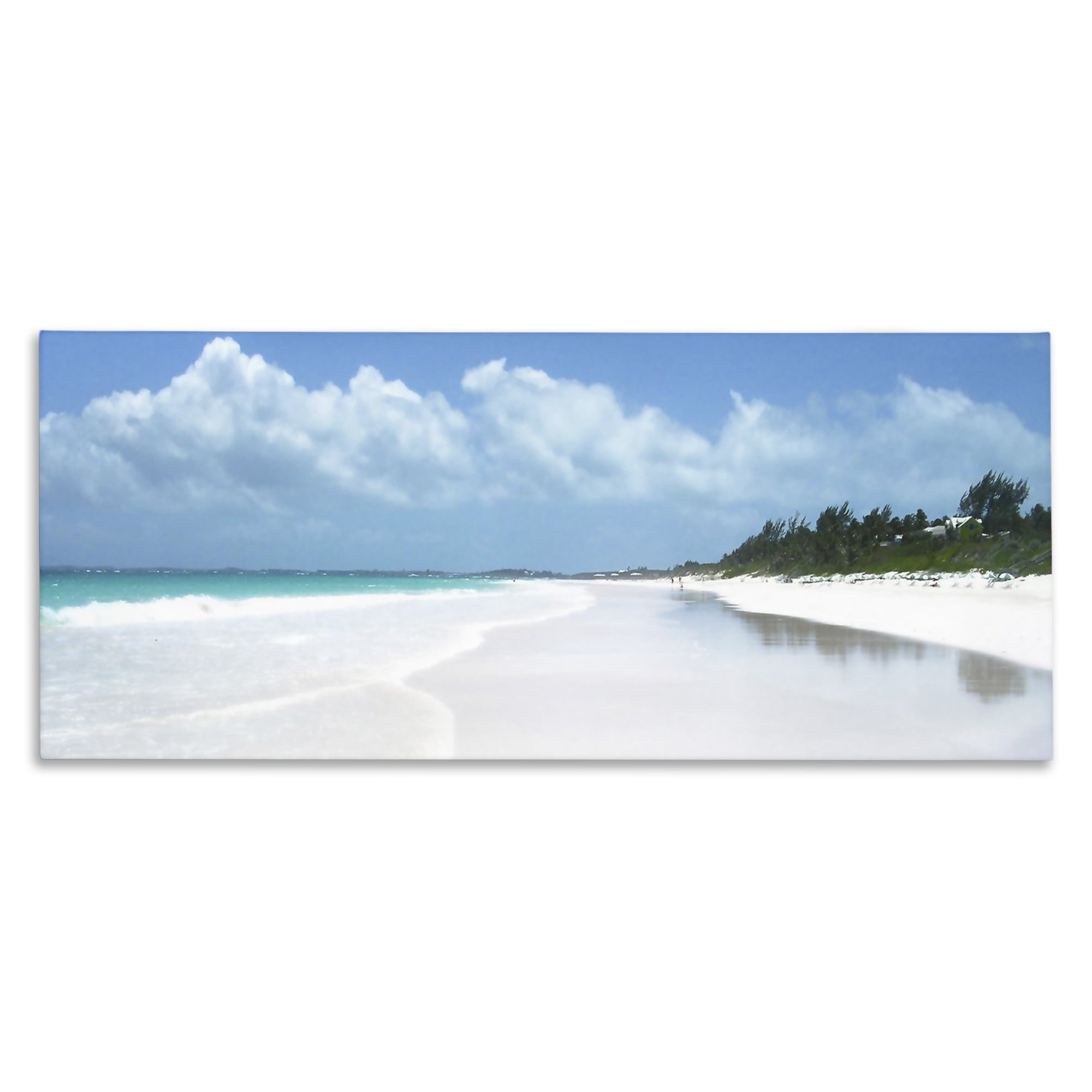 Stupell Industries Pink Sands Shore Landscape Photography Gallery Wrapped Canvas Art Print Wall Art, 24 x 10