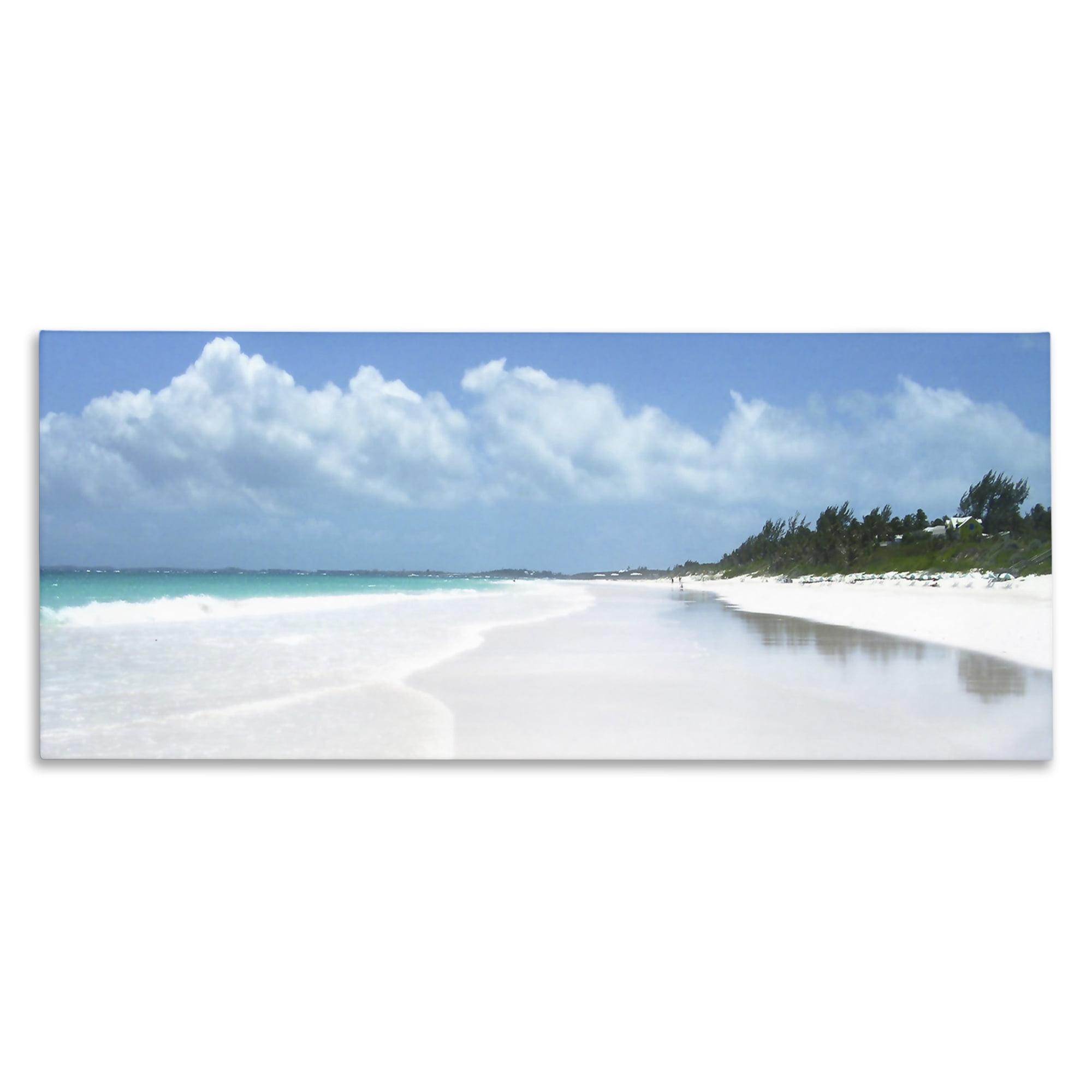 Stupell Industries Pink Sands Shore Landscape Photography Gallery Wrapped Canvas Art Print Wall Art, 30 x 13