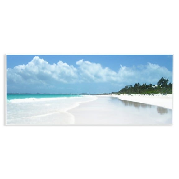 Stupell Industries Pink Sands Shore Landscape Photography Unframed Art Print Wall Art, 17 x 7