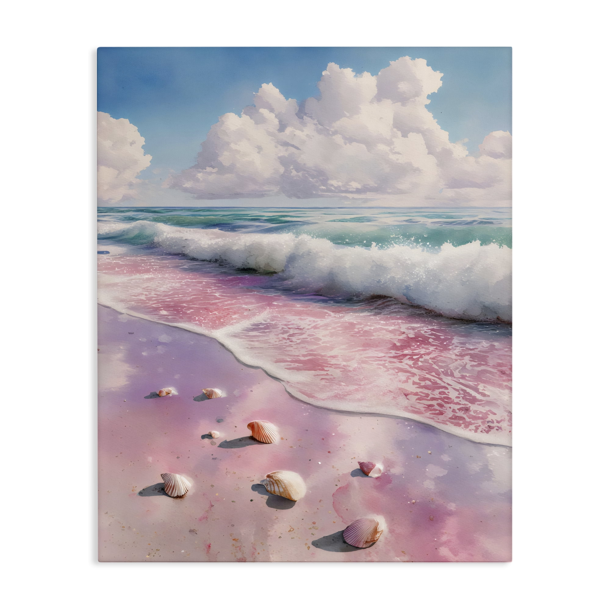 Stupell Industries Pink Sands with Scattered Shells Canvas Wall Art, design by Franklyn Gregory