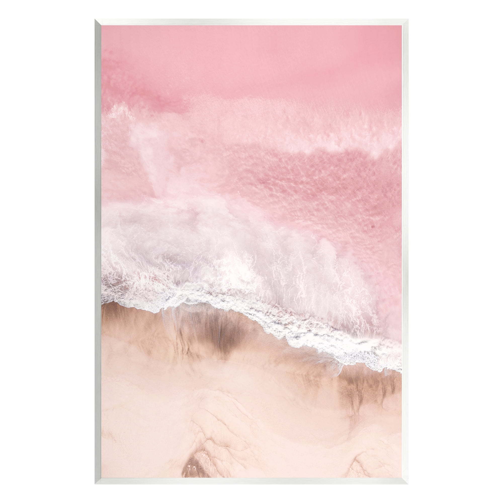 Stupell Industries Pink Sea Beach Shore Nature Photography Unframed Art Print Wall Art, 13 x 19