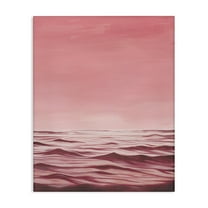 Stupell Industries Pink Sea Waves Coastal Painting Gallery Wrapped Canvas Art Print Wall Art, 16 x 20