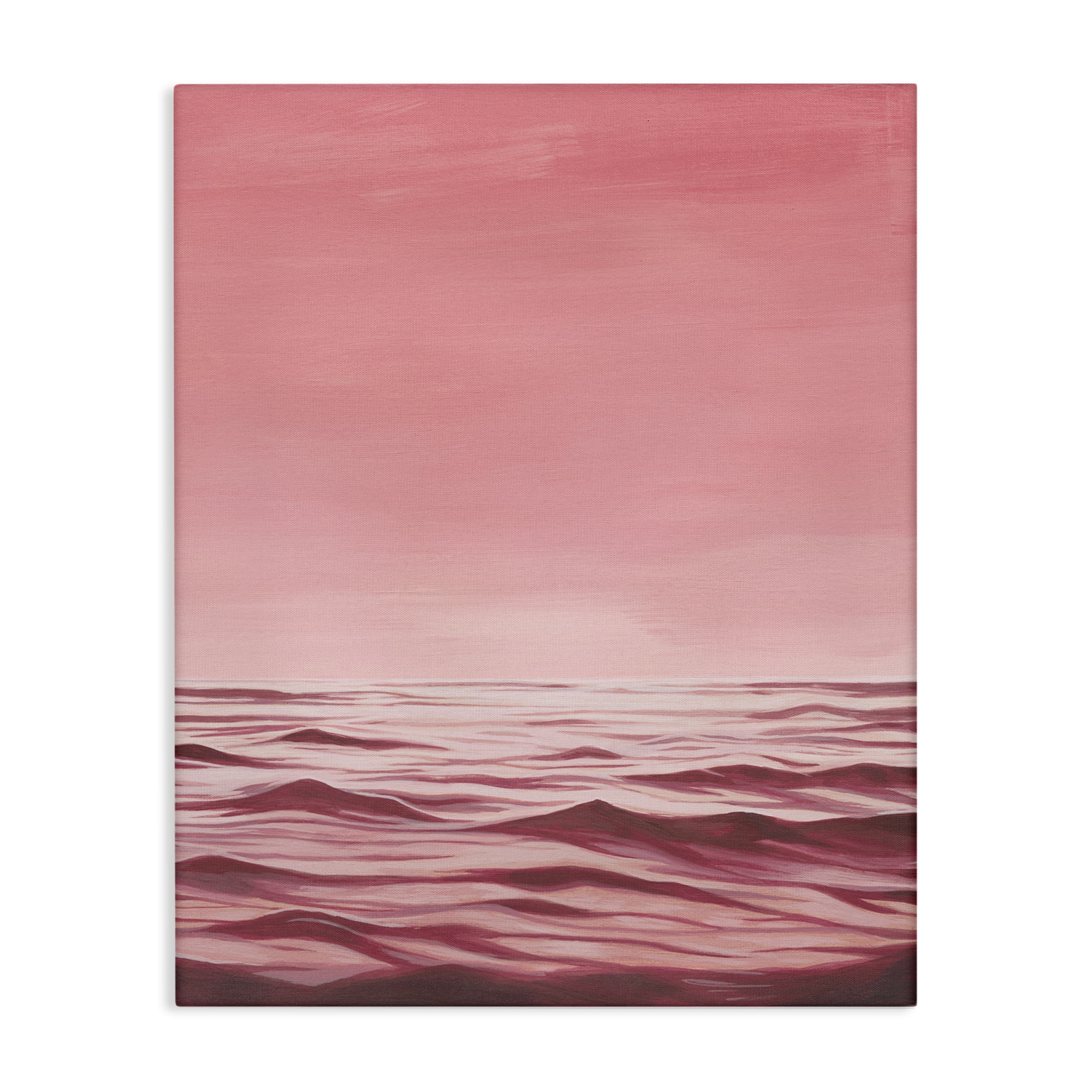 Stupell Industries Pink Sea Waves Coastal Painting Gallery Wrapped Canvas Art Print Wall Art, 36 x 48