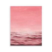 Stupell Industries Pink Sea Waves Coastal Painting Unframed Art Print Wall Art, 11 x 14