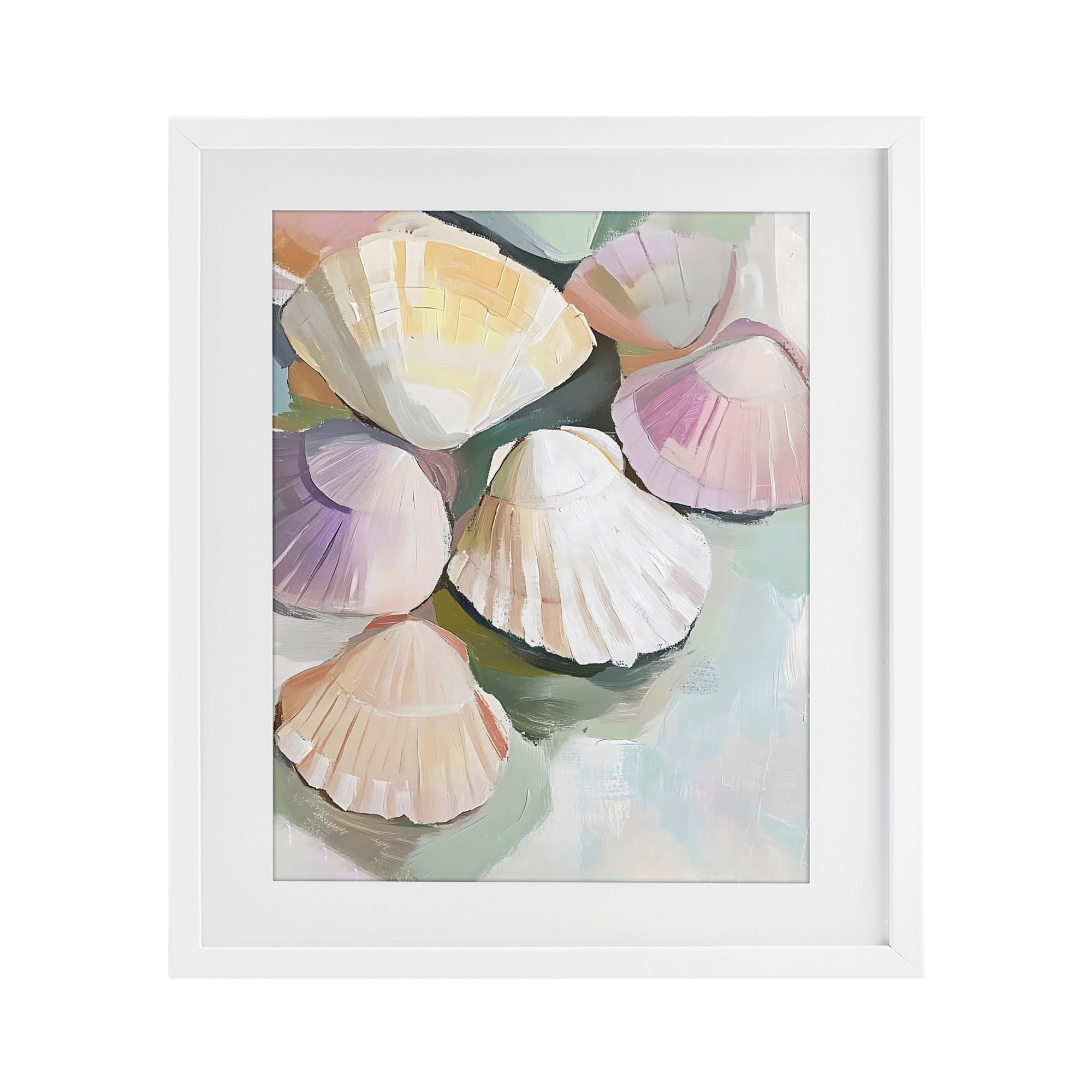 Stupell Industries Pink Seashells Marine Collection White Framed Print Under Glass, design by The Prints Vibe