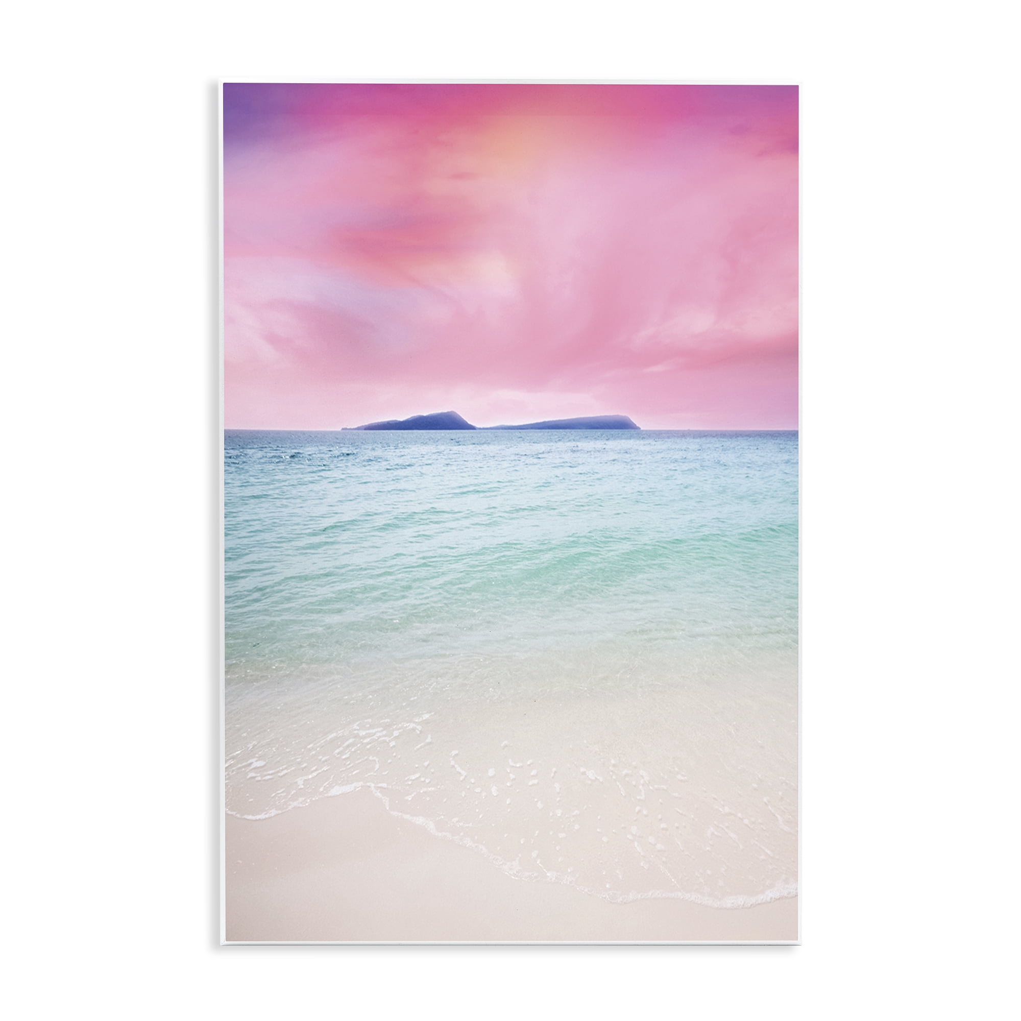 Stupell Industries Pink Sky Shoreline Landscape & Nature Photography Unframed Art Print Wall Art, 13 x 19