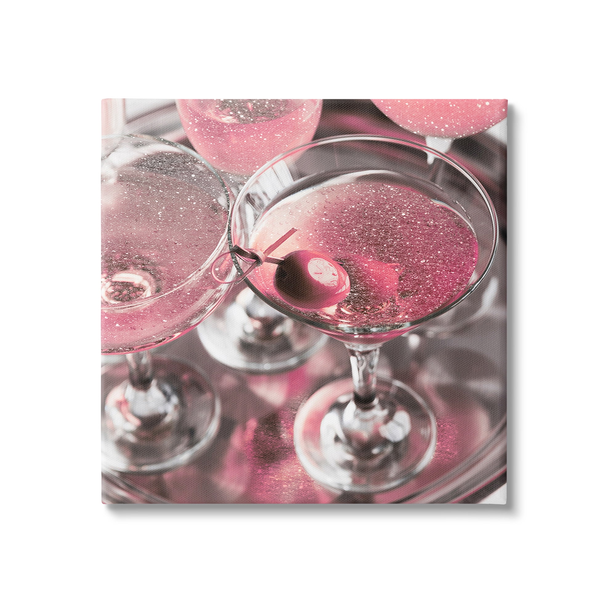 Stupell Industries Pink Sparkle Martinis Food & Beverage Painting Gallery Wrapped Canvas Art Print Wall Art, 30 x 30