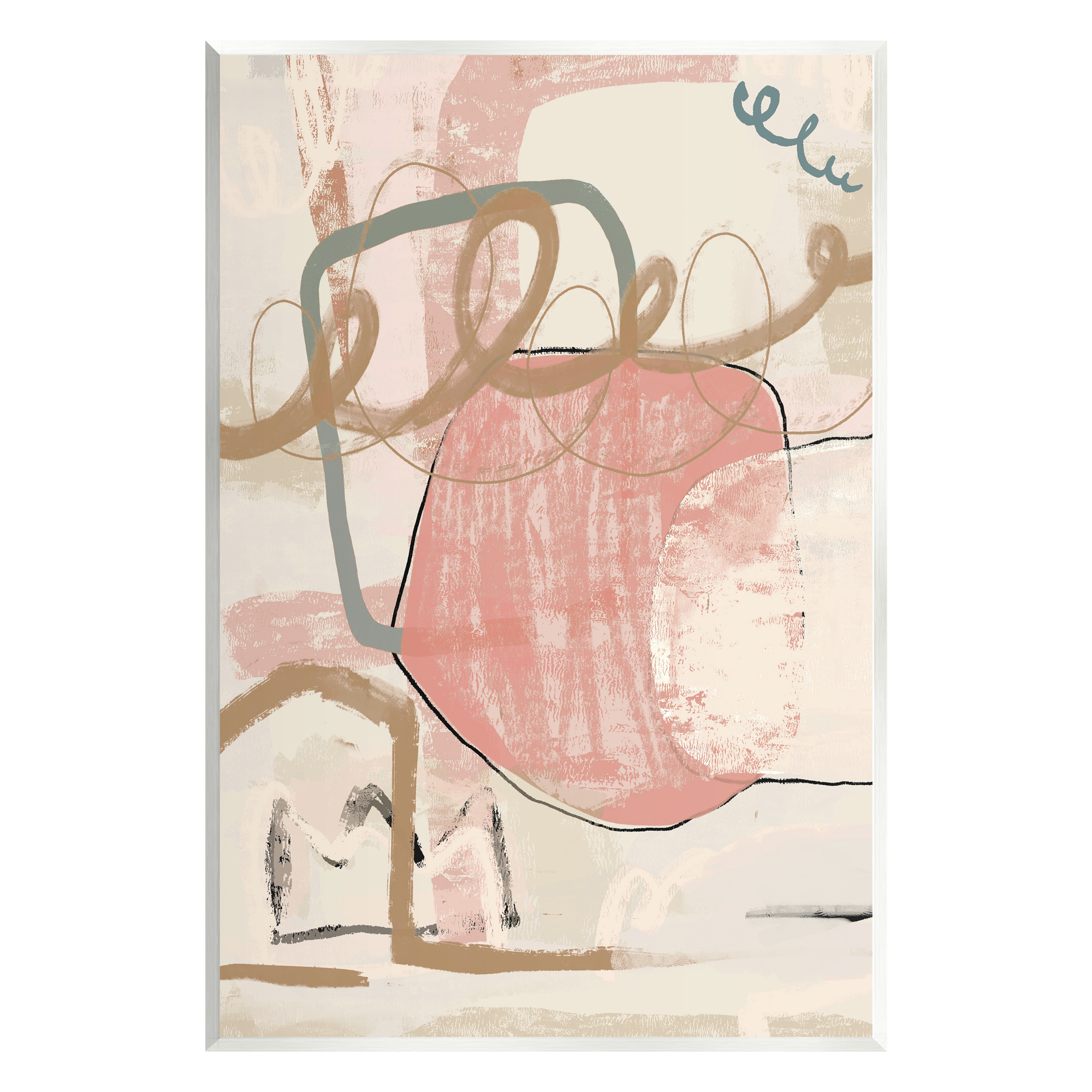 Stupell Industries Pink Squiggle Abstraction Abstract Painting Unframed Art Print Wall Art, 10 x 15