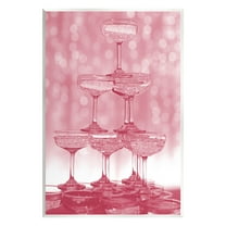 Stupell Industries Pink Stacked Glasses Food & Beverage Painting Unframed Art Print Wall Art, 10 x 15