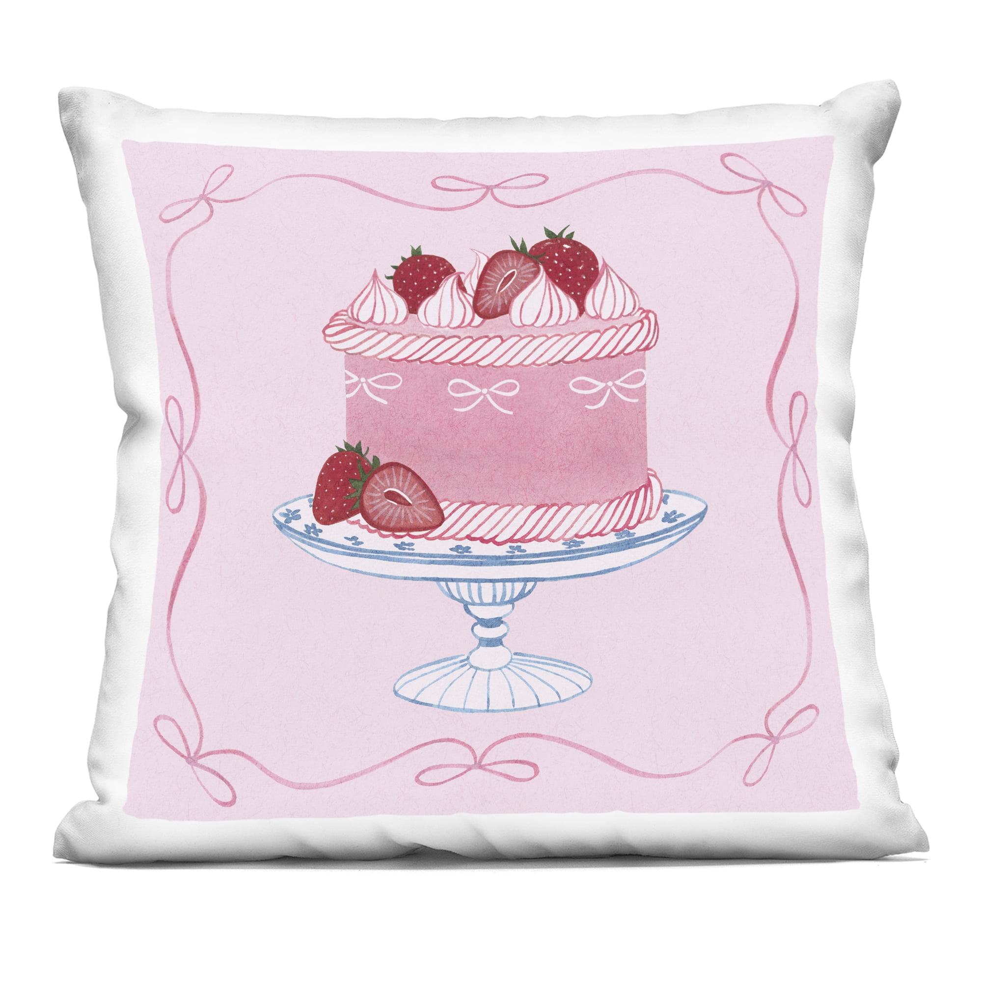 Stupell Industries Pink Strawberry Cake Decorative Printed Throw Pillow, design by Grace Popp