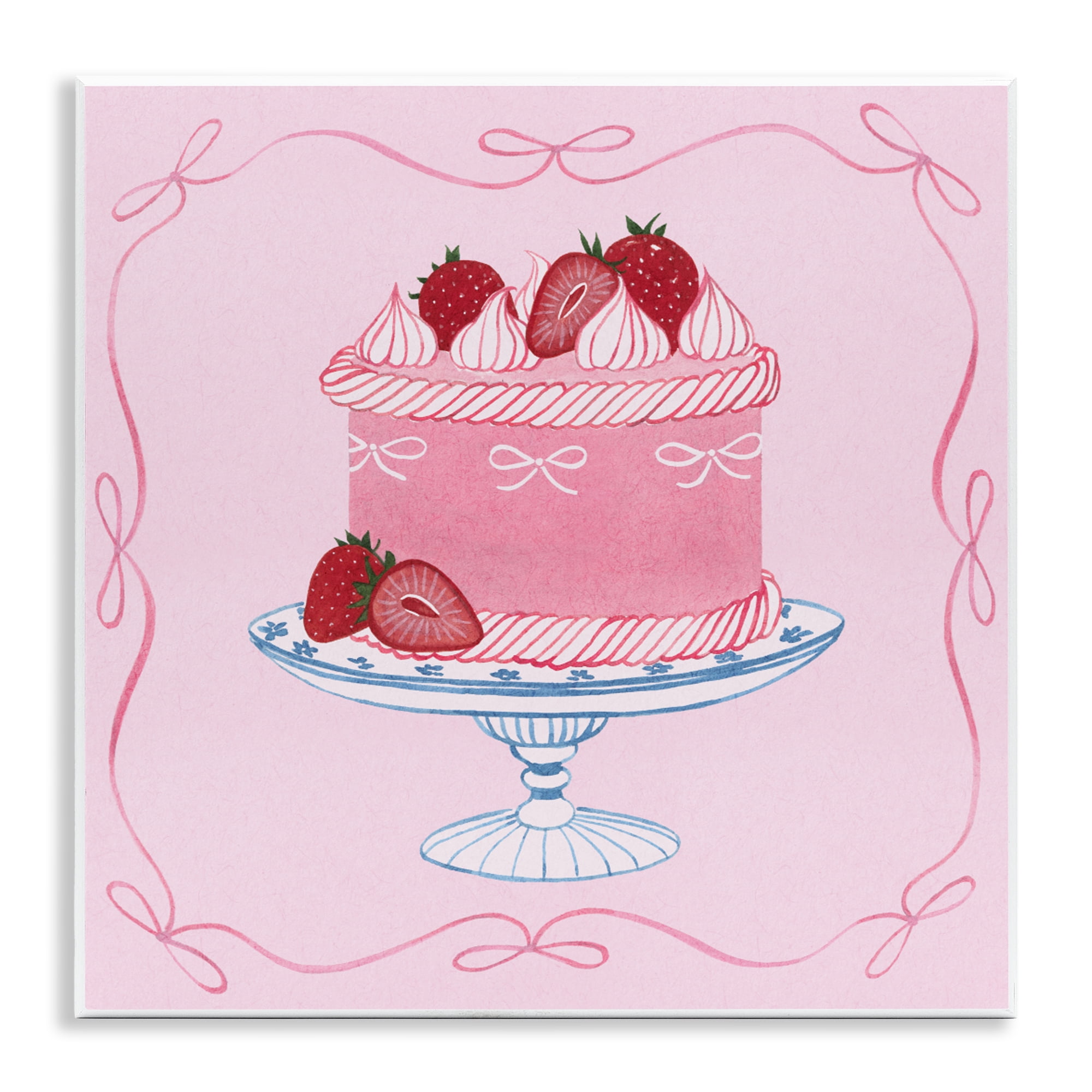 Stupell Industries Pink Strawberry Cake Wall Plaque Art, design by Grace Popp