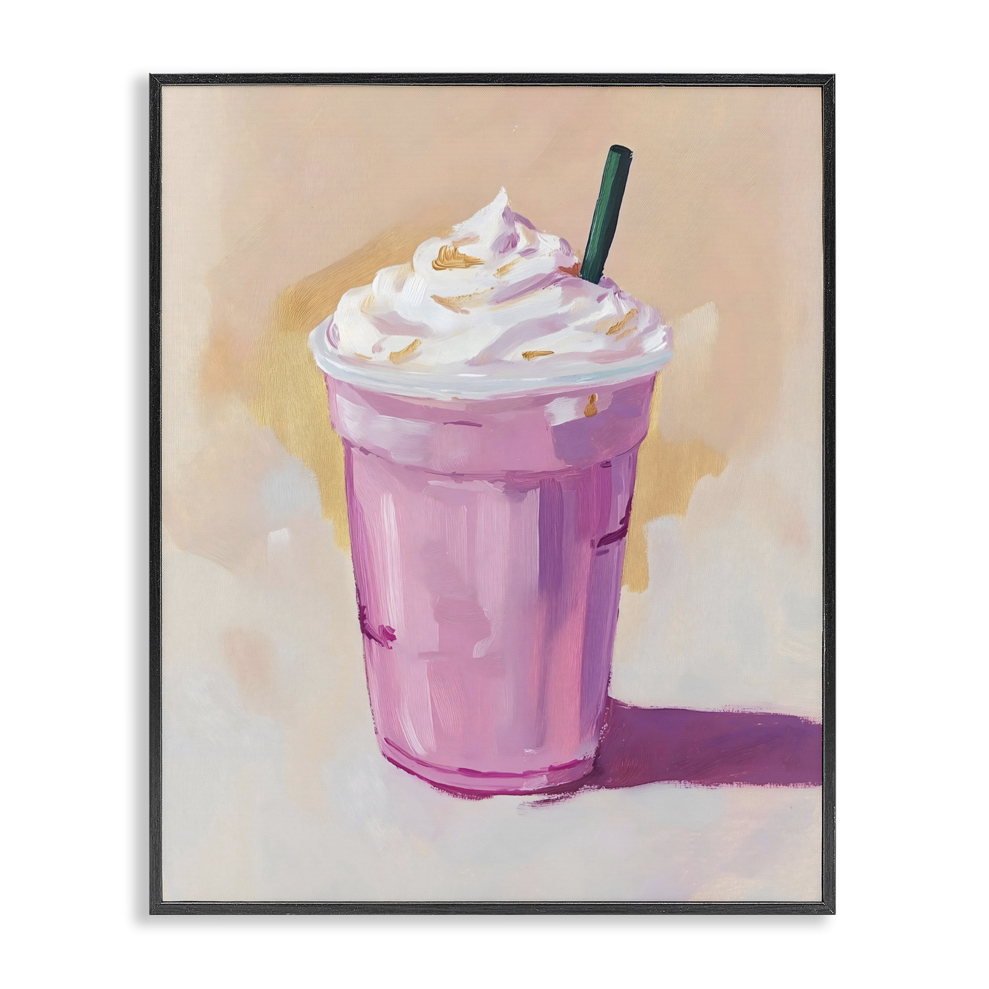 Stupell Industries Pink Strawberry Shake Black Framed Giclee Art, design by The Prints Vibe