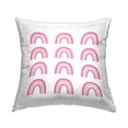 thumbnail image 1 of Stupell Industries Pink Stripes Rainbow Arch Shapes Pattern Design by Amy Brinkman Throw Pillow, 1 of 6