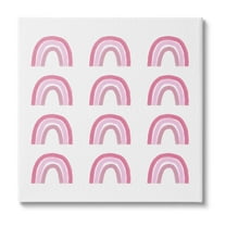 Stupell Industries Pink Stripes Rainbow Shapes Pattern Casual Design Canvas Wall Art, 36 x 36, Design by Amy Brinkman