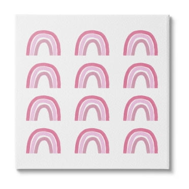 Stupell Industries Pink Stripes Rainbow Shapes Pattern Casual Design Canvas Wall Art, 36 x 36, Design by Amy Brinkman