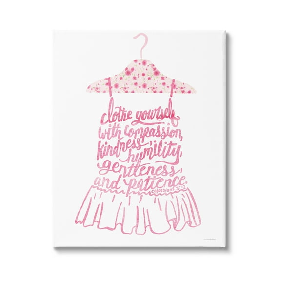 Stupell Industries Pink Stylish Uplifting Quote Religious Verse Calligraphy Graphic Art Gallery Wrapped Canvas Print Wall Art, Design by Kamdon Kreations