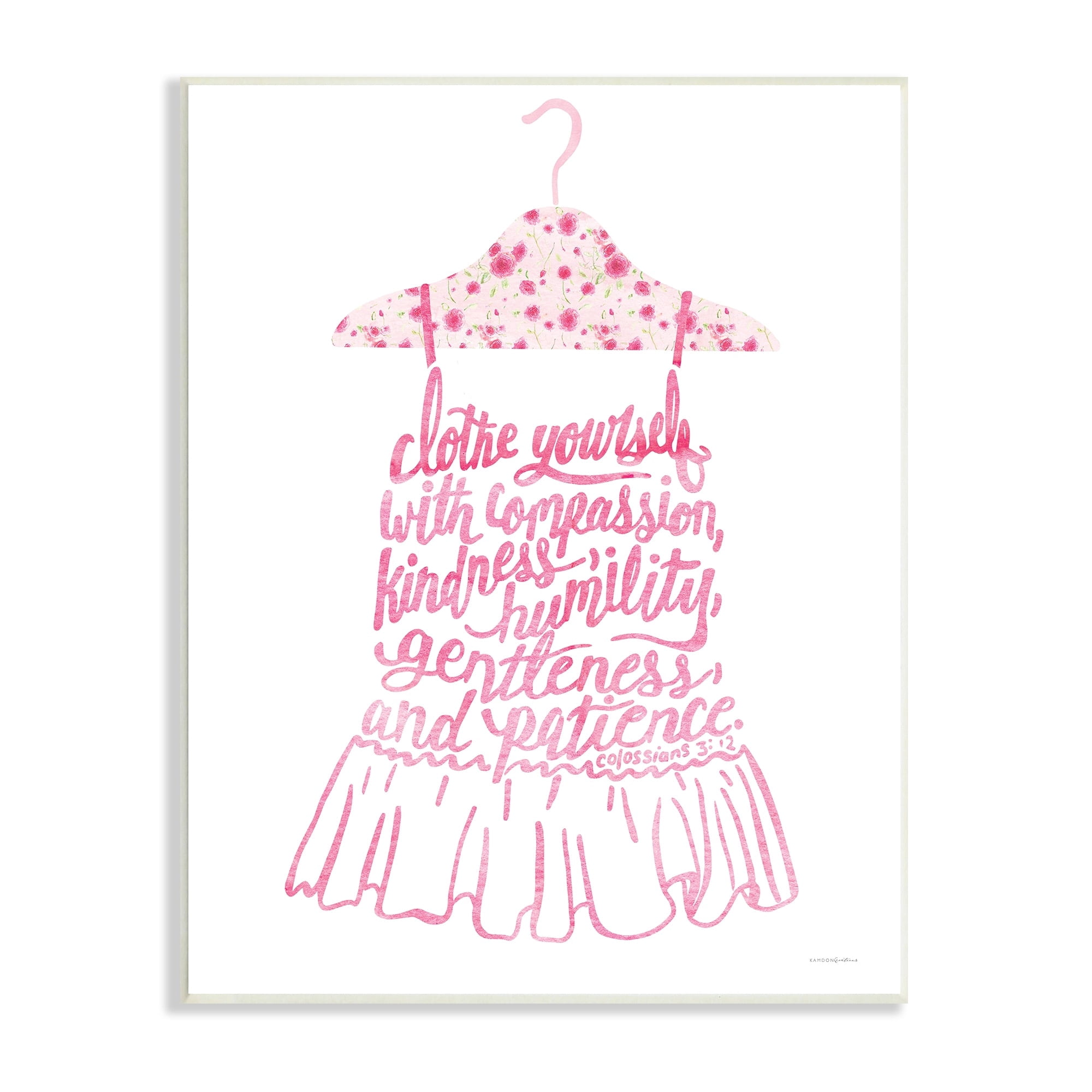 Stupell Industries Pink Stylish Uplifting Quote Religious Verse Calligraphy Graphic Art Unframed Art Print Wall Art, Design by Kamdon Kreations