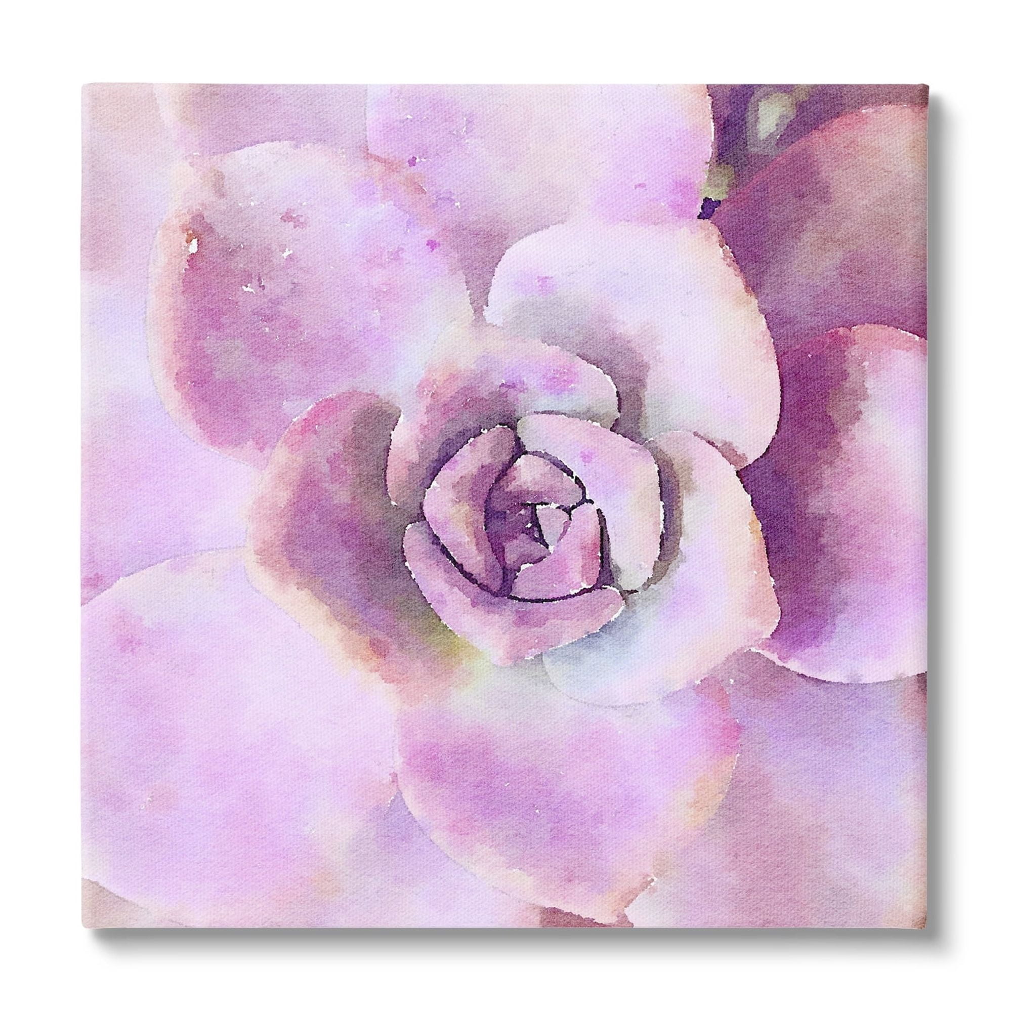 Stupell Industries Pink Succulent Botanical Leaves Botanical & Floral Painting Gallery Wrapped Canvas Print Wall Art