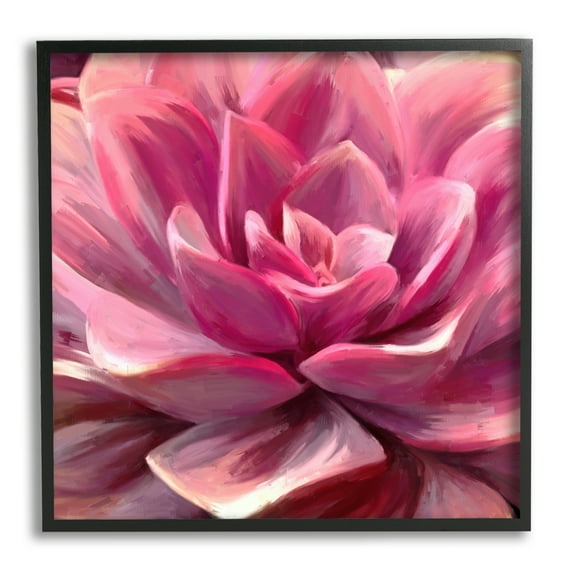 Stupell Industries Pink Succulent Leaves Botanical & Floral Painting Black Framed Art Print Wall Art, 12 x 12