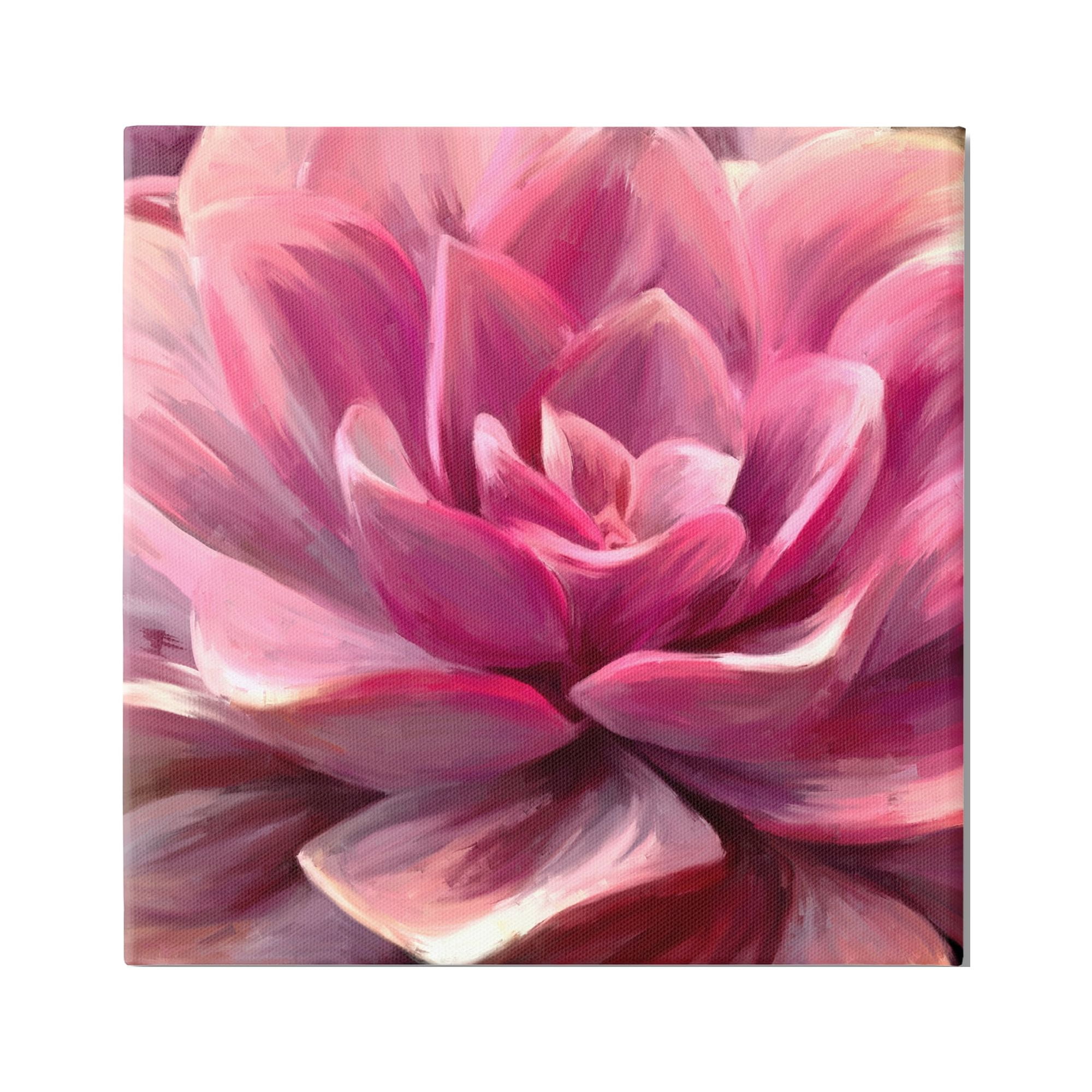 Stupell Industries Pink Succulent Leaves Botanical & Floral Painting Gallery Wrapped Canvas Print Wall Art, 30 x 30