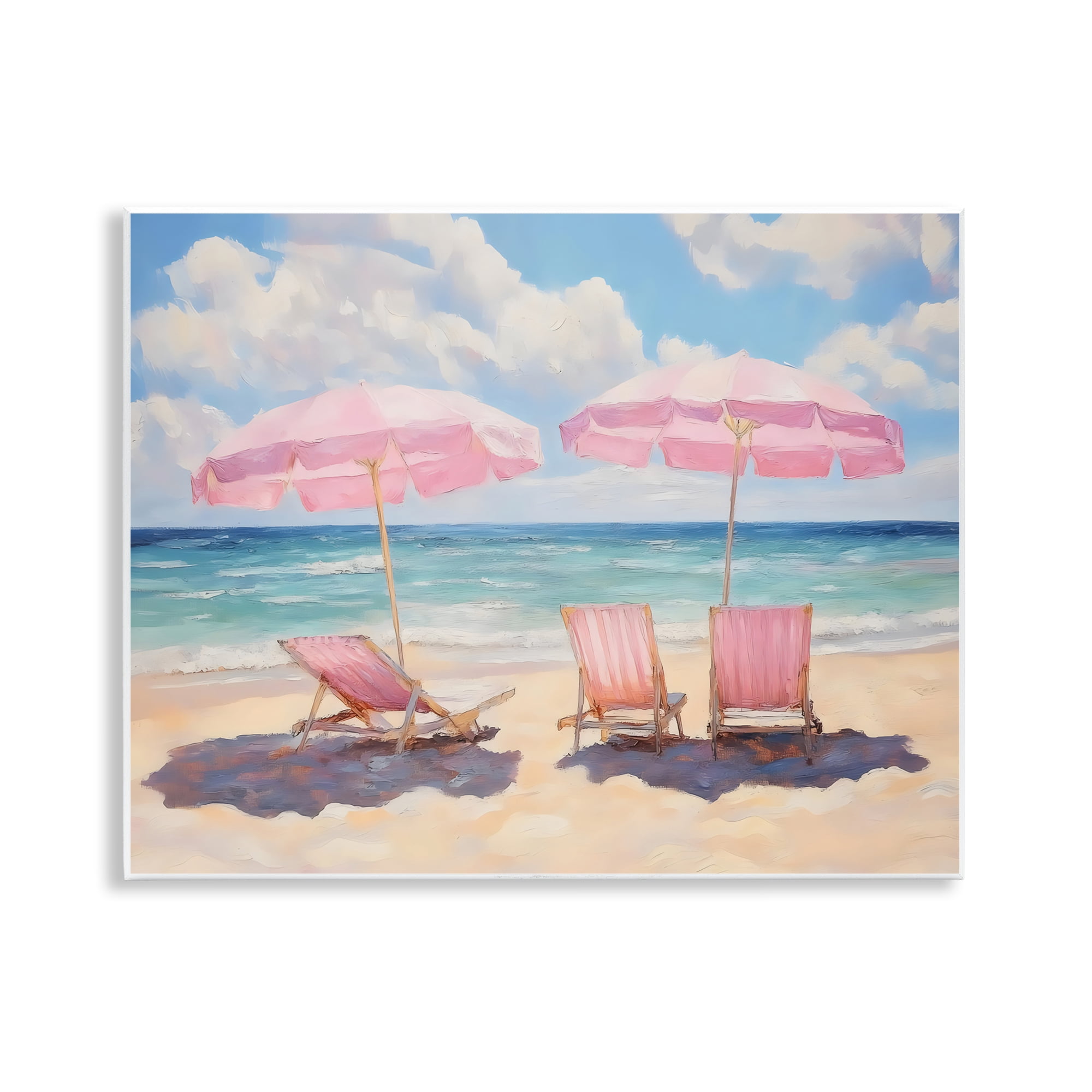 Stupell Industries Pink Summer Chairs by the Sea Wall Plaque Art, design by LSR Design Studio
