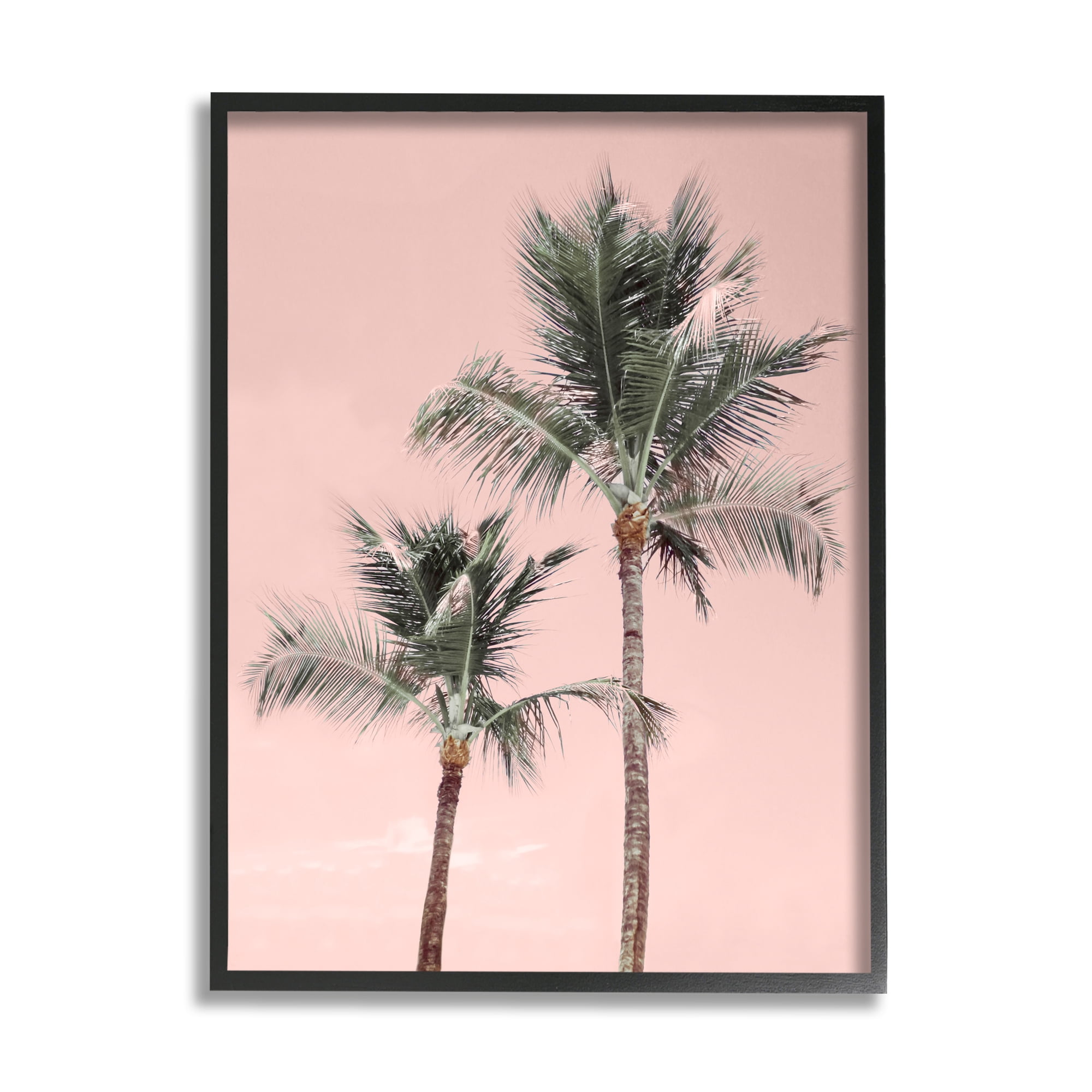 Stupell Industries Pink Summer Palm Trees Botanical & Floral Photography Black Framed Art Print Wall Art, 16 x 20