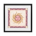thumbnail image 1 of Stupell Industries Eclectic Pink Sun Face with Leaf Border Black Framed Print Under Glass, 13 x 13, by Two If By Sea Studios, 1 of 8