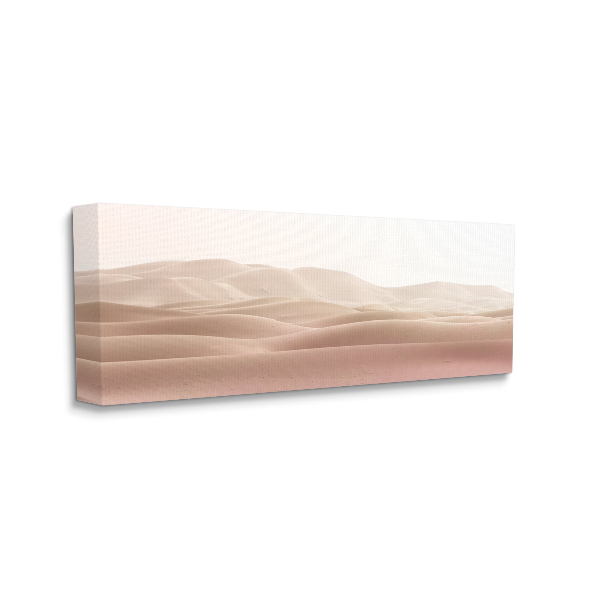 Stupell Industries Pink Sunburnt Sandy Dessert Distant Hills Landscape Landscape Photography Gallery Wrapped Canvas Print Wall Art, 13 x 30