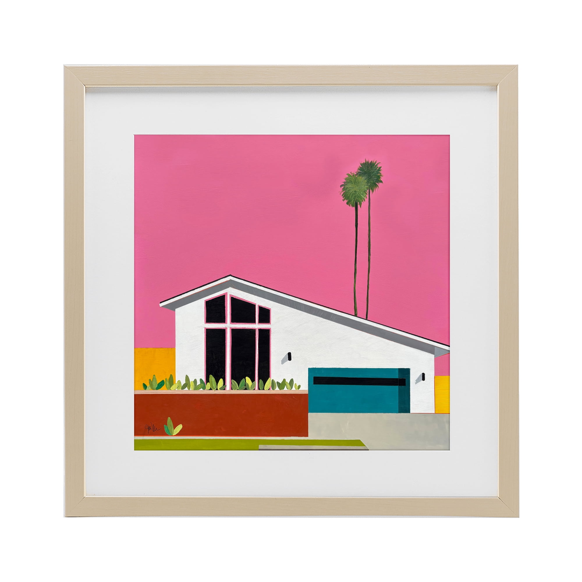 Stupell Industries Pink Sunkissed Suburbia Birch Framed Print Under Glass, design by Jan Weiss