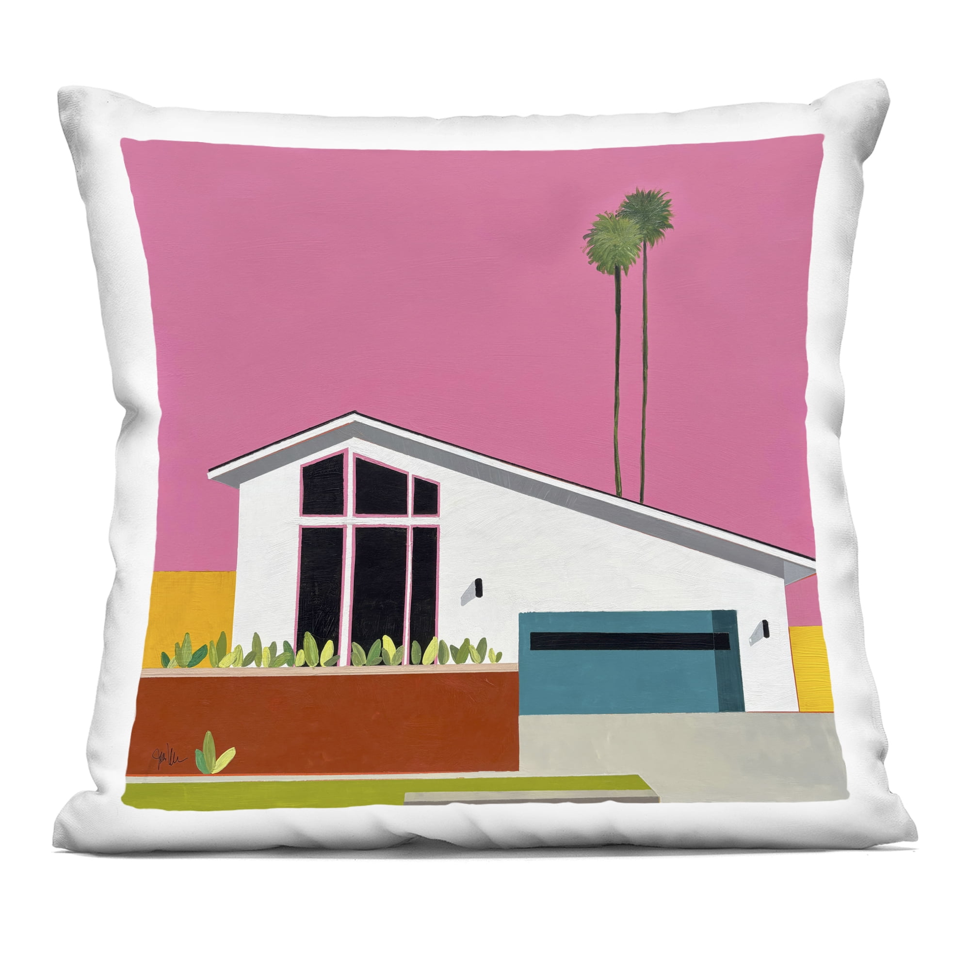Stupell Industries Pink Sunkissed Suburbia Decorative Printed Throw Pillow, design by Jan Weiss