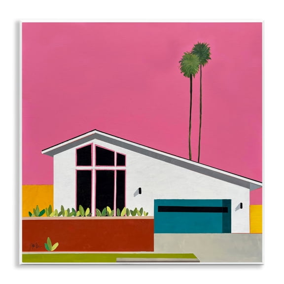 Stupell Industries Modern Pink Sunkissed Suburbia Wall Plaque Art, 12 x 12, by Jan Weiss