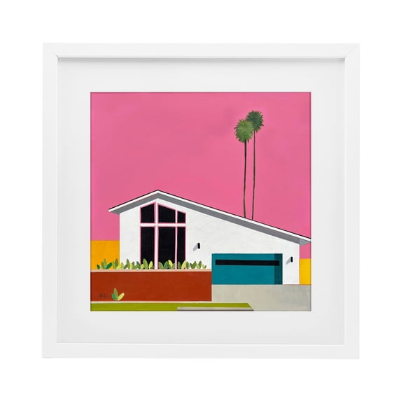 Stupell Industries Modern Pink Sunkissed Suburbia White Framed Print Under Glass, 13 x 13, by Jan Weiss