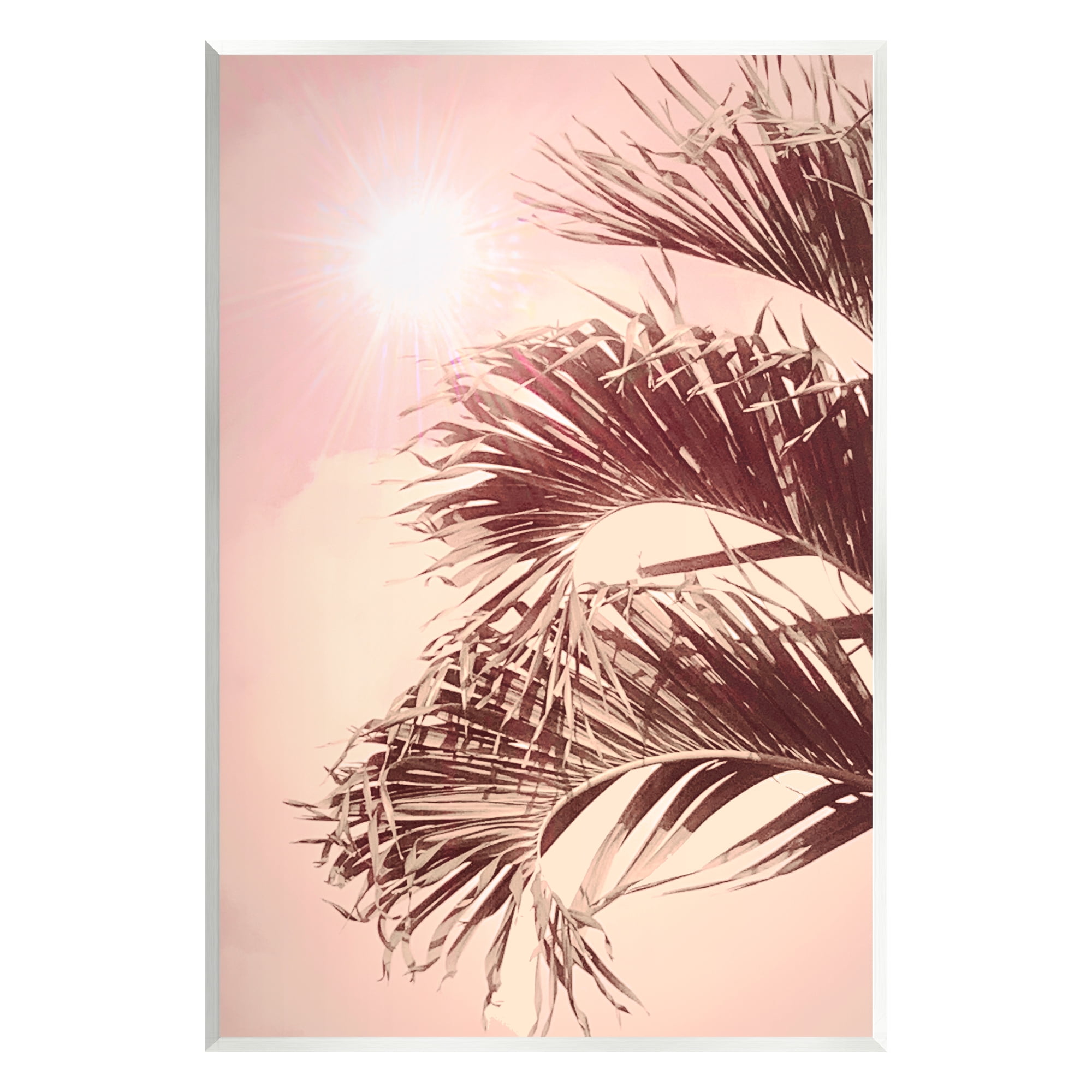 Stupell Industries Pink Sunlit Palm Fronds Botanical & Floral Photography Unframed Art Print Wall Art, 13 x 19