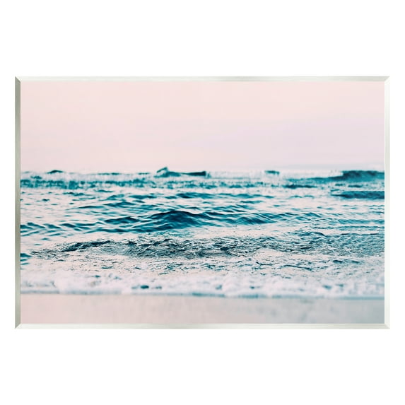 Stupell Industries Pink Sunrise Sea Waves Nature Photography Unframed Art Print Wall Art, 19 x 13