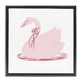 thumbnail image 1 of Stupell Industries Contemporary Pink Swan with Bow Black Floating Frame Canvas Art, 18 x 18, by Lucille Price, 1 of 7