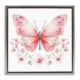 thumbnail image 1 of Stupell Industries Bohemian Pink Symmetrical Butterfly Florals Gray Floating Frame Canvas Art, 18 x 18, by Creative Studio, 1 of 8