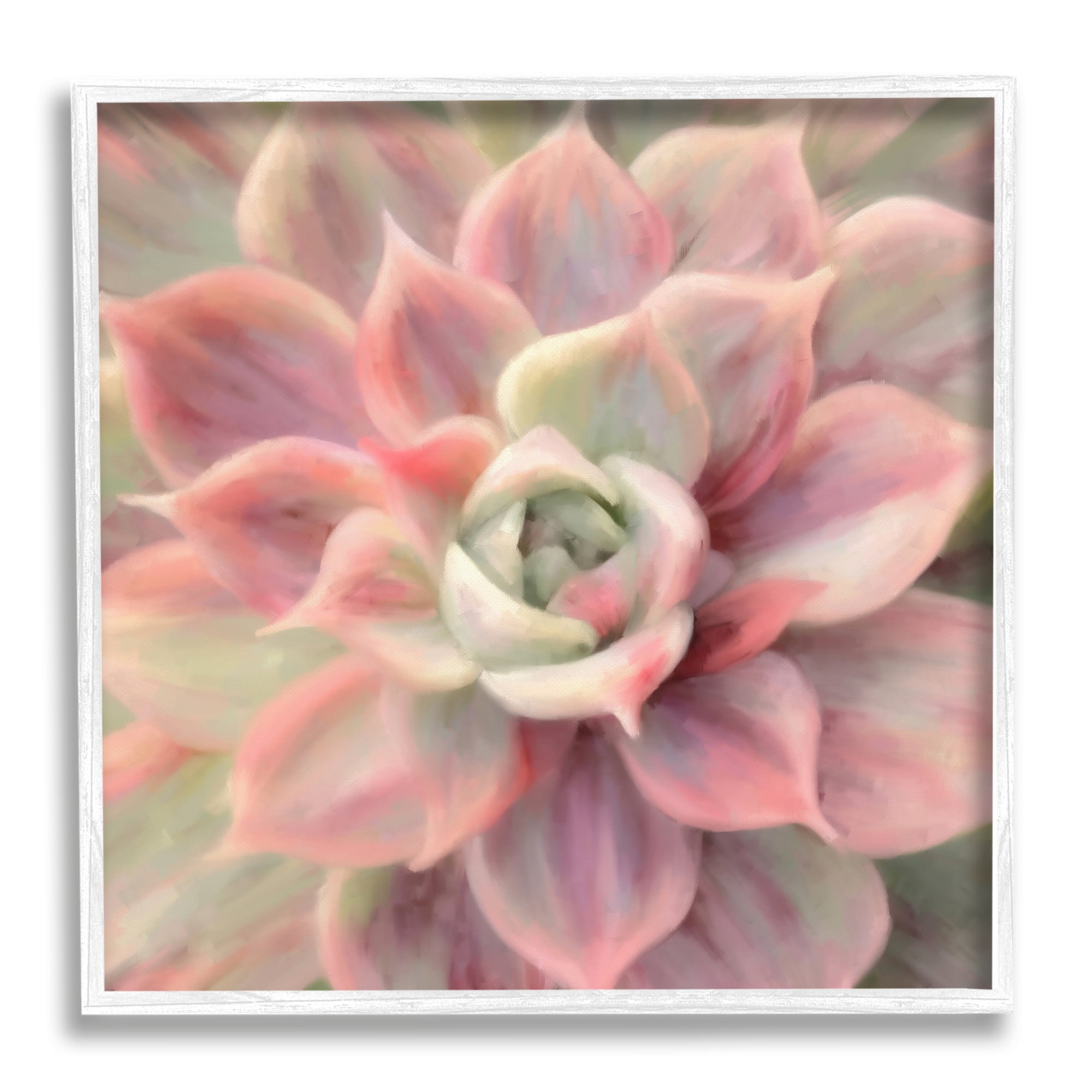 Stupell Industries Pink Symmetrical Succulent Botanical & Floral Painting White Framed Art Print Wall Art, 12 x 12