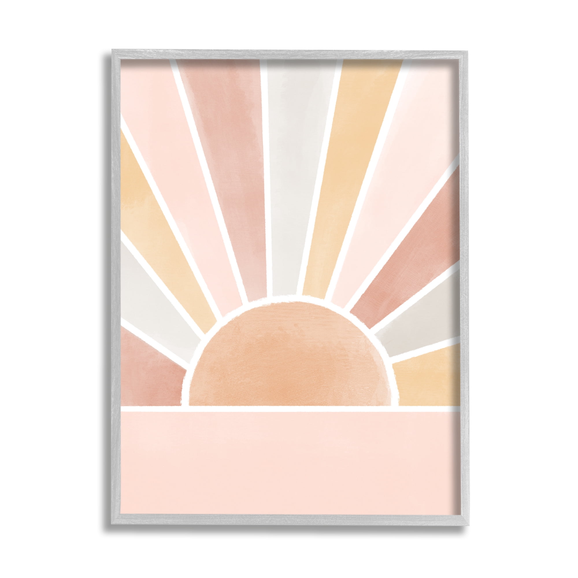 Stupell Industries Pink Tone Horizon Striped Sun Ray Landscape,16 x 20,Designed by Taylor Shannon