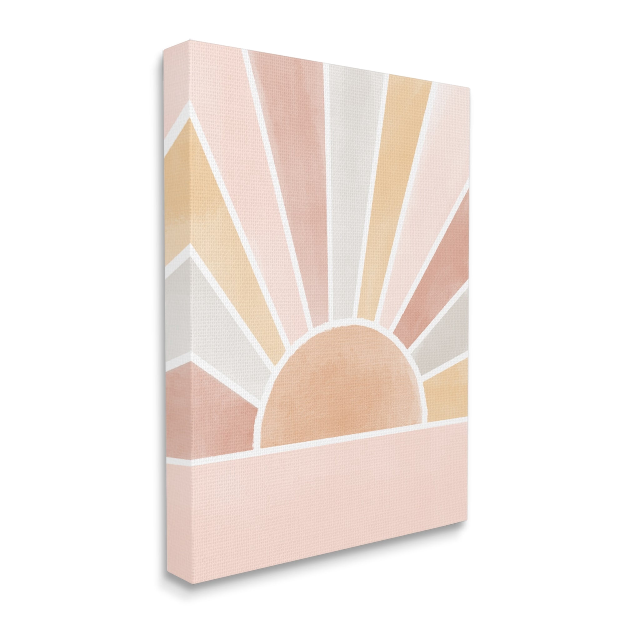 Stupell Industries Pink Tone Horizon Striped Sun Ray Landscape,24 x 30,Designed by Taylor Shannon