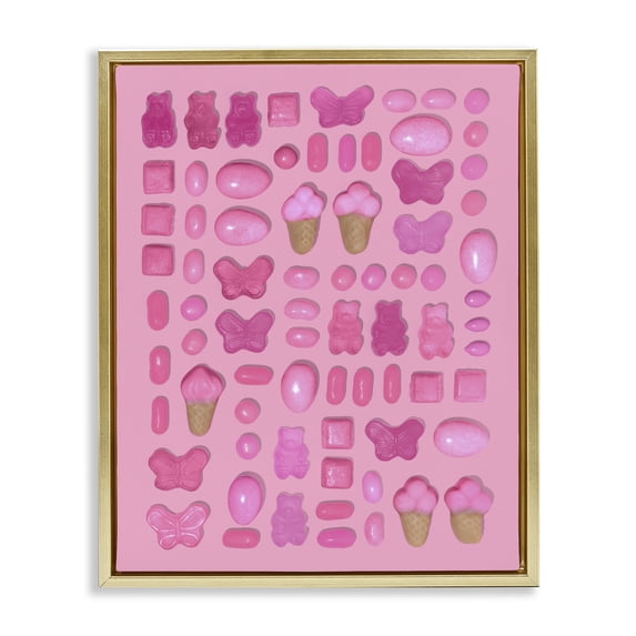 Stupell Industries Contemporary Pink Toned Candies Gold Floating Frame Canvas Art, 25 x 31, by LISH Creative