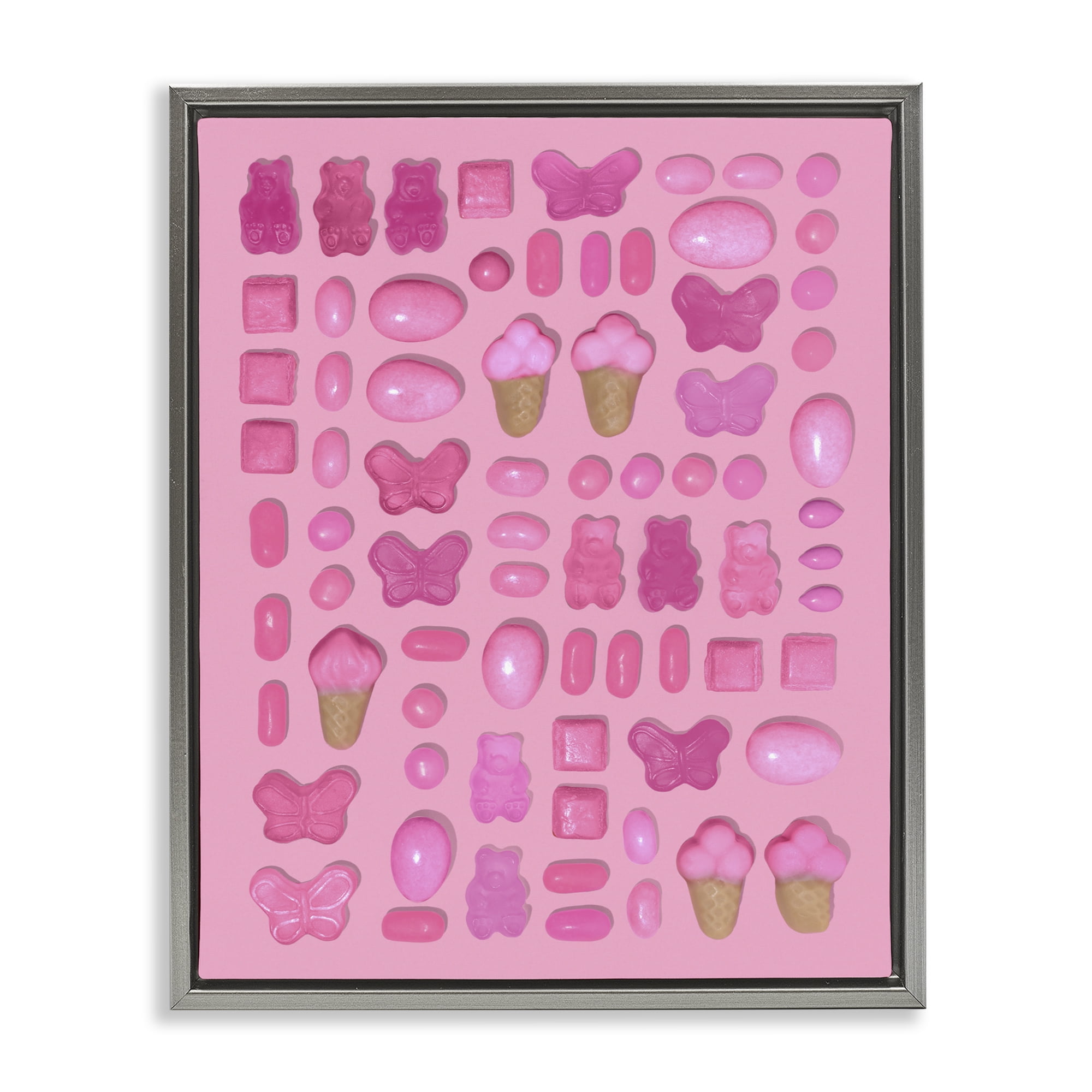 Stupell Industries Pink Toned Candies Gray Framed Floater Canvas Wall Art, design by LISH Creative