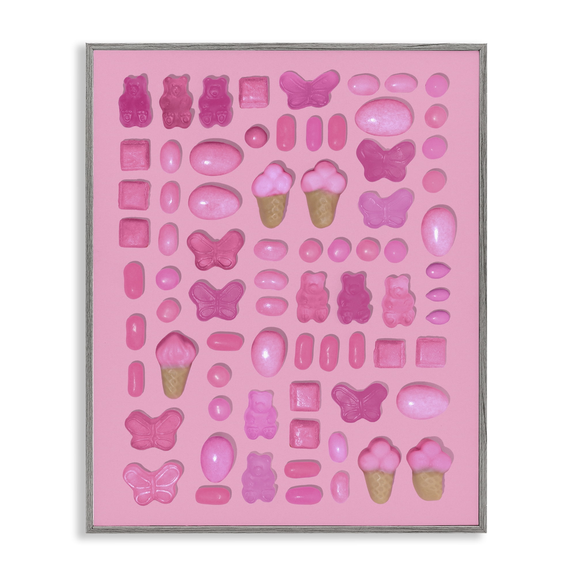 Stupell Industries Pink Toned Candies Gray Framed Giclee Art, design by LISH Creative