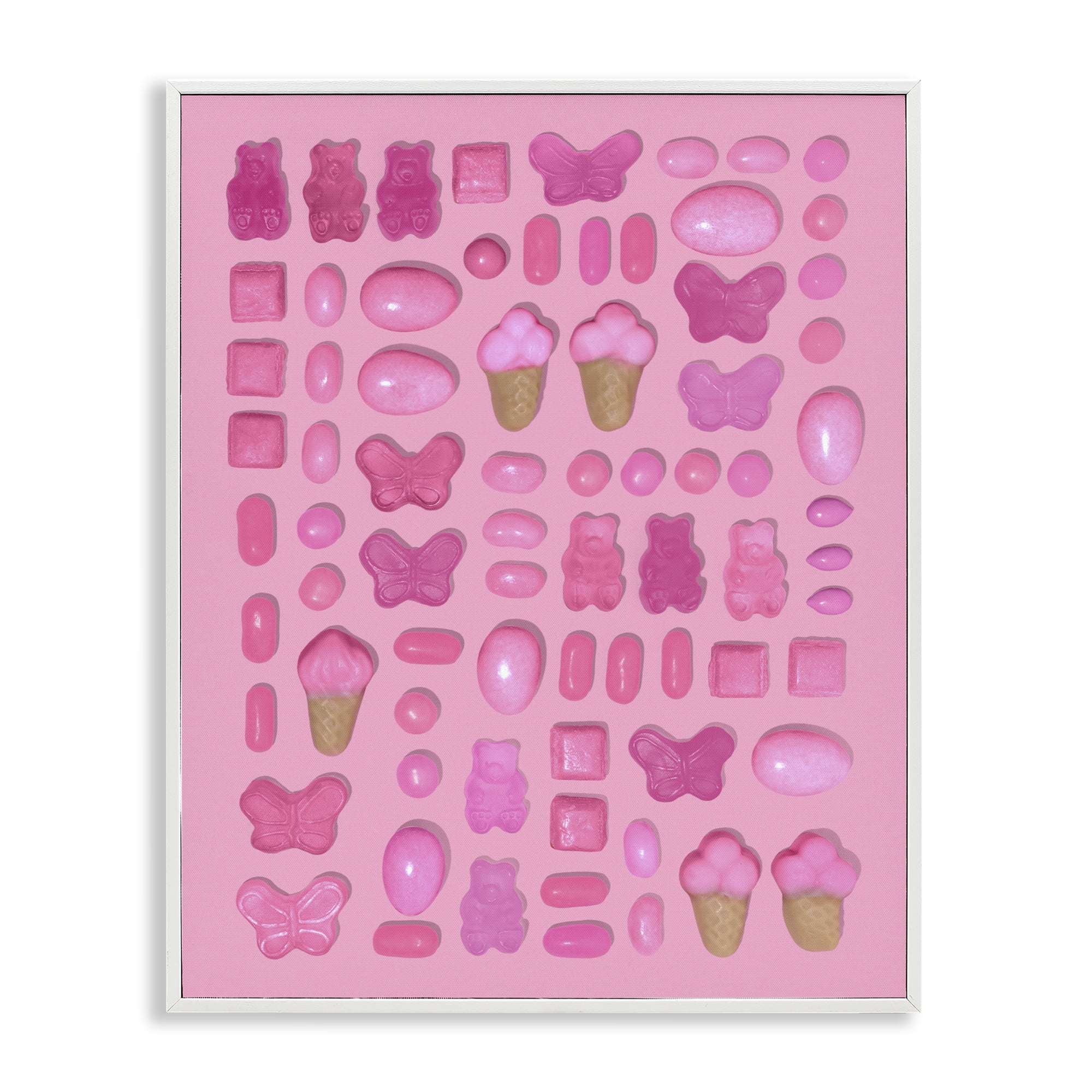 Stupell Industries Pink Toned Candies White Framed Giclee Art, design by LISH Creative