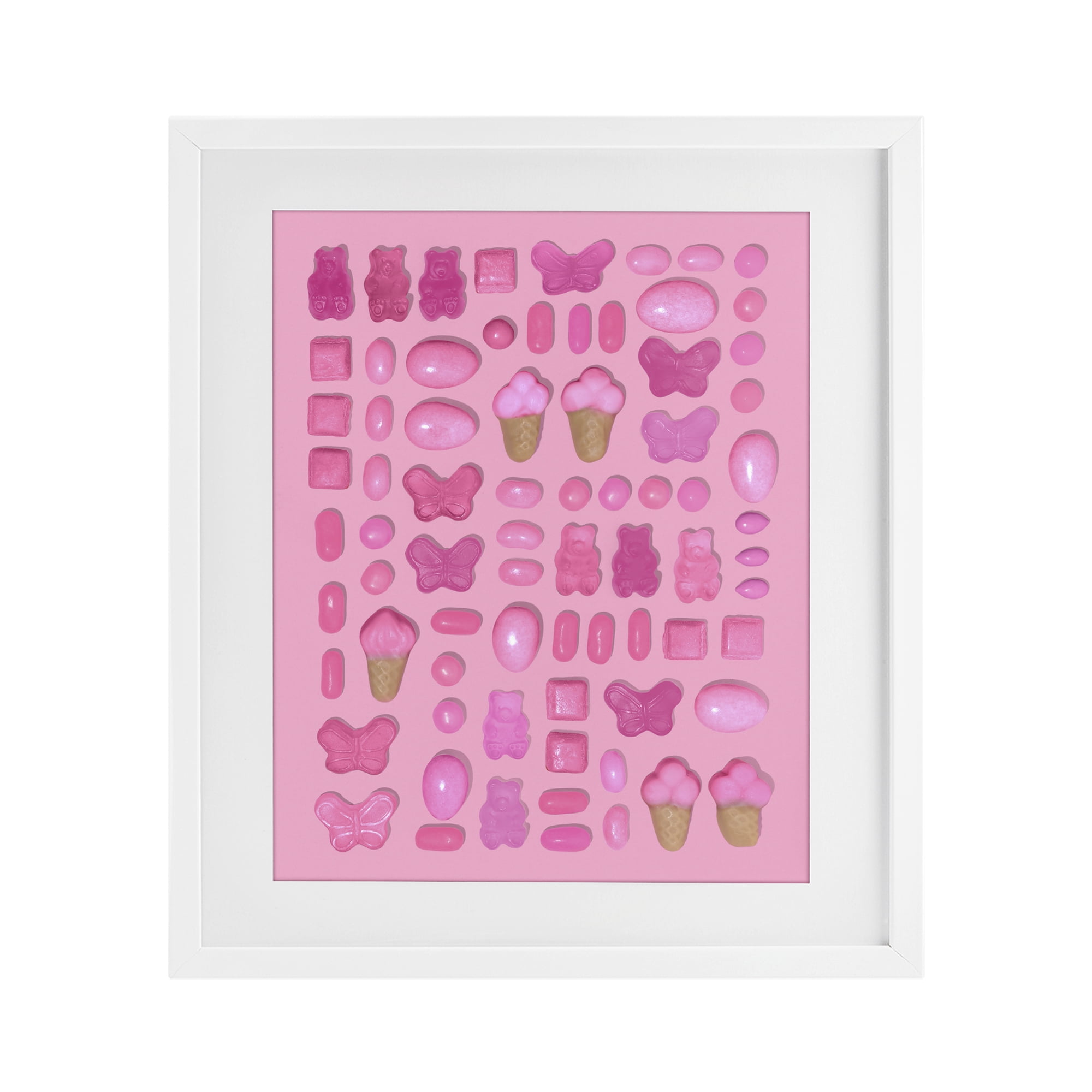 Stupell Industries Pink Toned Candies White Framed Print Under Glass, design by LISH Creative