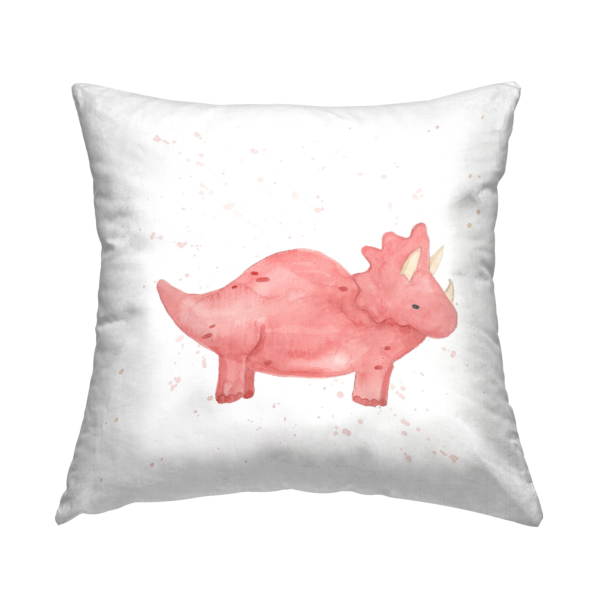 Stupell Industries Pink Triceratops Dinosaur Printed Throw Pillow Design by Lucille Price