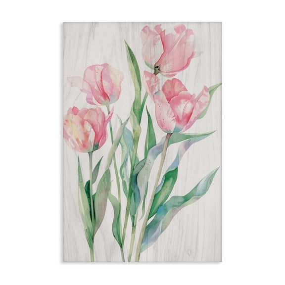 Stupell Industries Pink Tulip Blossoms Canvas Wall Art design by Maya Blooms, 24 x 16