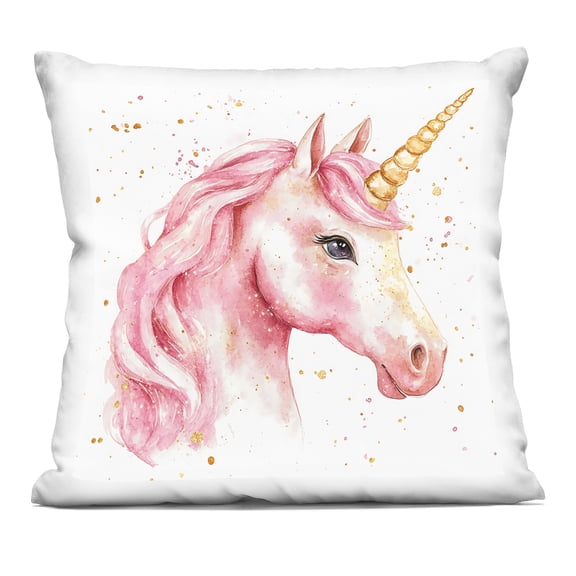 Stupell Industries Pink Unicorn with Paint Splatter Decorative Printed Throw Pillow, design by Creative Studio