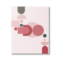 Stupell Industries Pink Varied Geometric Shapes Abstract Painting Gallery Wrapped Canvas Print Wall Art, 16 x 20